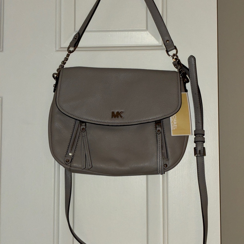 NWT Michael Michael Kors EVIE Grey Shoulder Bag - Picture 4 of 10